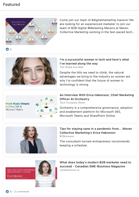 linkedin featured section for linkedin lead generation